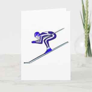 Blauer Ski fasten Karte