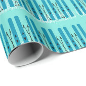 Blauer Skier Geschenkpapier (Rolleneckpunkt)