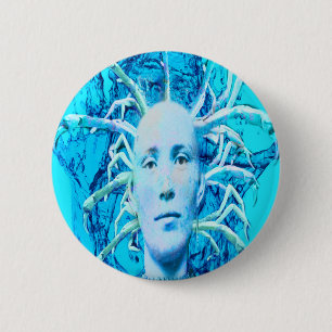 Blauer Skorpion Button