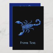 Blauer Skorpion Einladung (Vorne/Hinten)