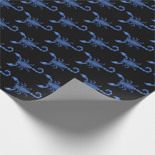 Blauer Skorpion Geschenkpapier (Ecke)