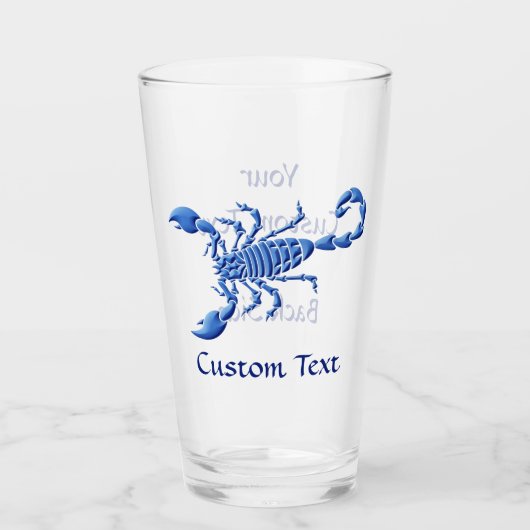 Blauer Skorpion Glas (Vorderseite)