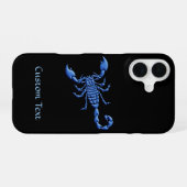 Blauer Skorpion iPhone 16 Hülle (Rückseite (Horizontal))