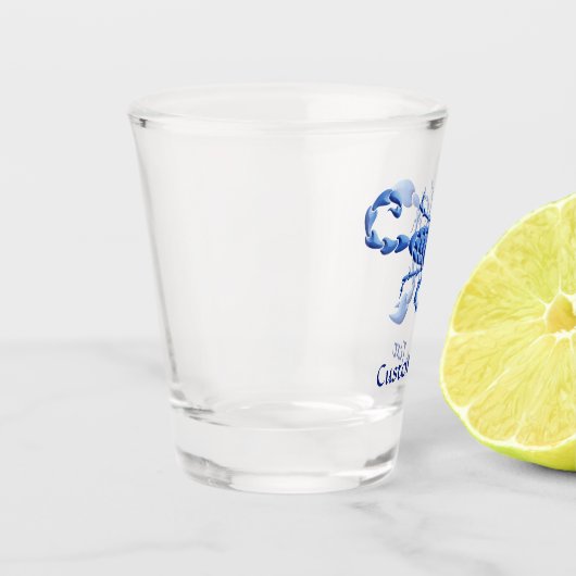 Blauer Skorpion Schnapsglas (Links)