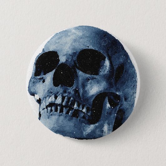 Blauer Skull Button (Vorderseite)