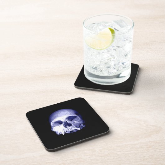Blauer Skull Getränkeuntersetzer (Rechte Seite)