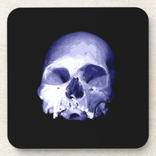 Blauer Skull Getränkeuntersetzer (Vorderseite)