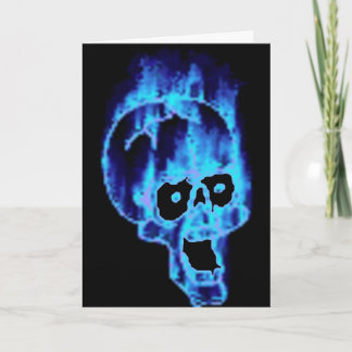 Blauer Skull Halloween-Karte Karte