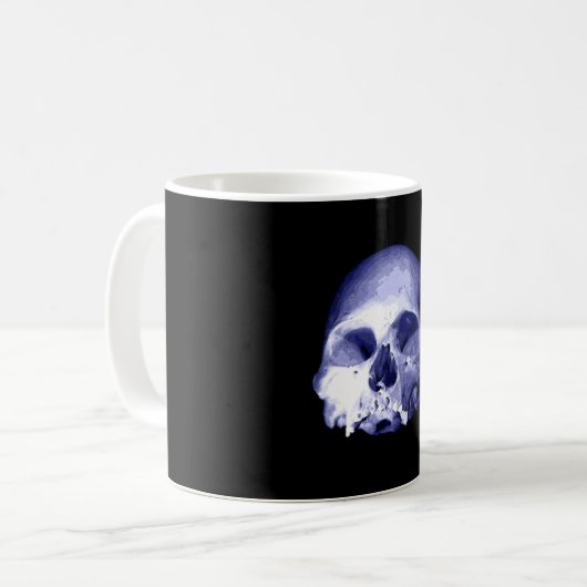 Blauer Skull Kaffeetasse (Vorderseite Links)
