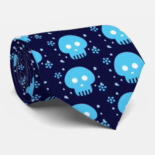 Blauer Skull Krawatte