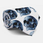 Blauer Skull Krawatte (Gerollt)