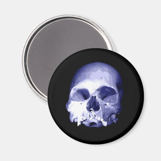 Blauer Skull Magnet (Vorderseite/Rückseite)