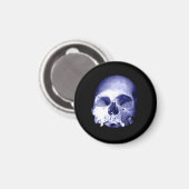 Blauer Skull Magnet (Vorderseite/Rückseite)