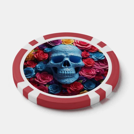 Blauer Skull Pokerchips (Einzeln)