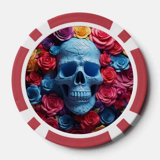 Blauer Skull Pokerchips (Rückseite)