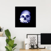 Blauer Skull Poster (Heimbüro)