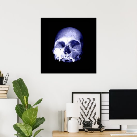 Blauer Skull Poster (Heimbüro)