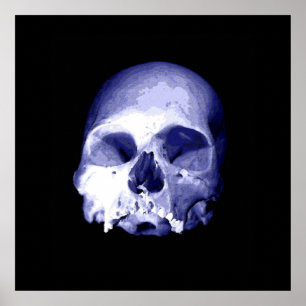 Blauer Skull Poster