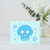 Blauer Skull Postkarte (Stehend Vorderseite)