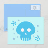 Blauer Skull Postkarte (Vorne/Hinten)