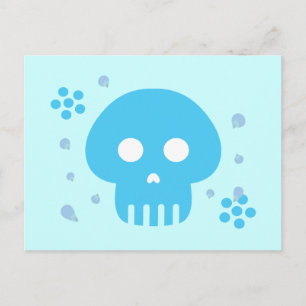 Blauer Skull Postkarte