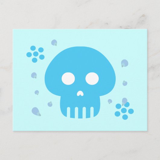Blauer Skull Postkarte (Vorderseite)