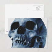 Blauer Skull Postkarte (Vorne/Hinten)