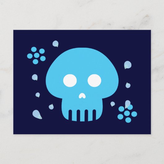 Blauer Skull Postkarte (Vorderseite)