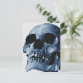 Blauer Skull Postkarte (Stehend Vorderseite)