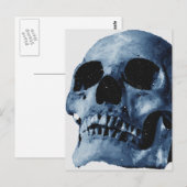 Blauer Skull Postkarte (Vorne/Hinten)