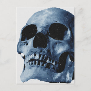 Blauer Skull Postkarte