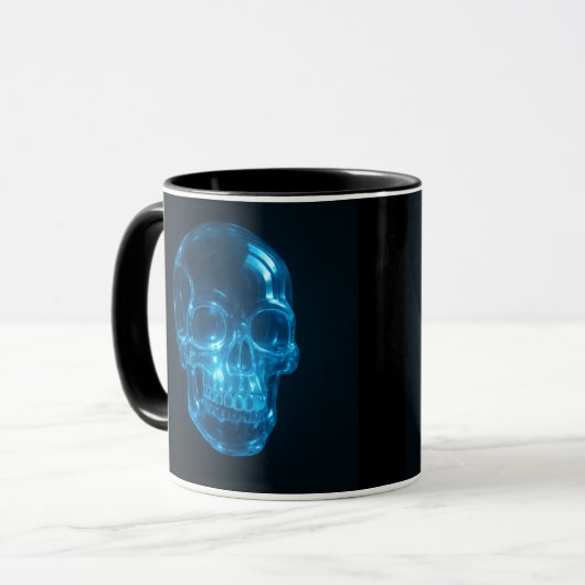Blauer Skull Tasse (Vorderseite Links)