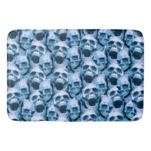 Blauer Skulls Badematte