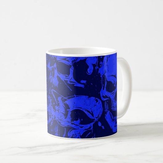 Blauer Skulls Kaffeetasse (VorderseiteRechts)