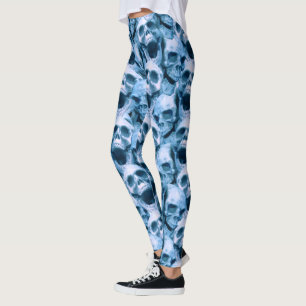 Blauer Skulls Leggings