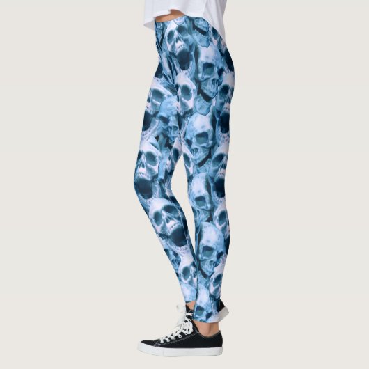 Blauer Skulls Leggings (Links)
