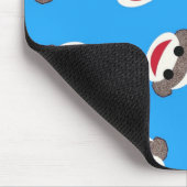 Blauer Socken-Affe-Junge Mousepad (Ecke)