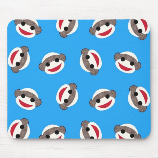 Blauer Socken-Affe-Junge Mousepad (Vorne)