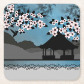 Blauer Sommer Asien Rechteckiger Pappuntersetzer (Vorderseite)