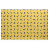 Blauer Sommer Pferde über Gelbblütenmuster Stoff (Fat Quarter (45,7 x 55,9 cm))