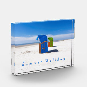 Blauer Sommerurlaub Foto mit Text
