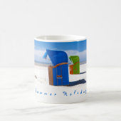 Blauer Sommerurlaub Foto mit Text Kaffeetasse (Mittel)
