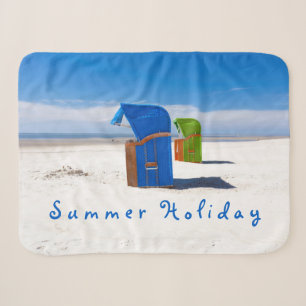 Blauer Sommerurlaub Foto mit Text Sherpadecke
