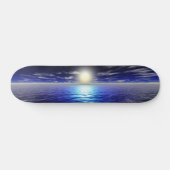 Blauer Sonnenaufgang - Retro Skateboard (Horizontal)