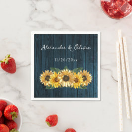 Blauer Sonnenblume Hochzeit von Napkins Serviette