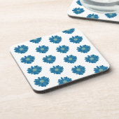 Blauer Sonnenblumen Harter Kunststoff-Untersetzer Getränkeuntersetzer (Linke Seite)