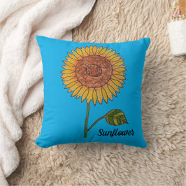 Blauer Sonnenblumen Kissen