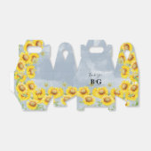 Blauer Sonnenblumen Monogramm Hochzeit Geschenkschachtel (Ungefaltet)