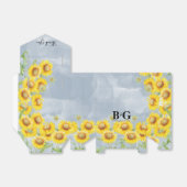 Blauer Sonnenblumen Monogramm Hochzeit Geschenkschachtel (Ungefaltet)