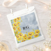 Blauer Sonnenblumen Monogramm Hochzeit Geschenktütchen (Ausgeschnitten)